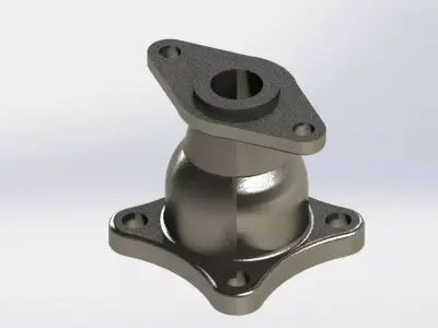 design metal part with two holes 3D model