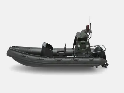 Military Zodiac Boat Low-poly 3D model