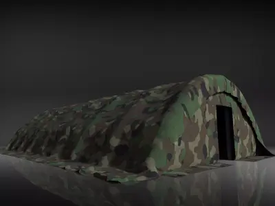 Army tent Game Ready Low-poly 3D model