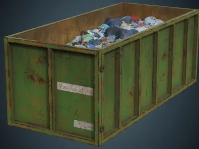 Garbage Container 2B Low-poly 3D model