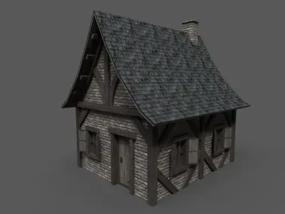 Medieval House 1 Low-poly 3D model