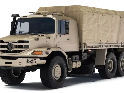 Mercedes-Benz Zetros 3042 tarpaulin body 2019 3D model