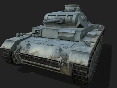 Panzer 3 tank Low-poly 3D model