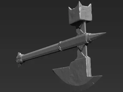 Zbrush Battle Axe 02 3D model