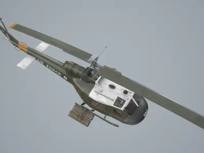 Bell UH-1C Australia RAAF Basic Animation Low-poly 3D model
