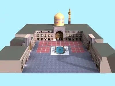 Imam Reza Shrine Low-poly 3D model