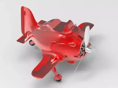 Cute assembled airplane 3D print model