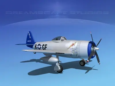 Republic P-47D Thunderbolt V01 3D model