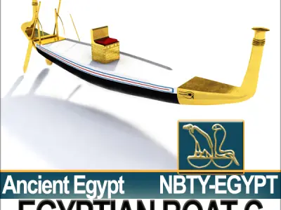 Ancient Egypt Rowboat C Pharaoh Royal Boat 3D model