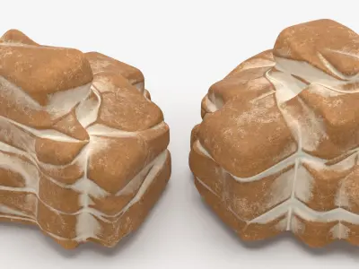 Cartoon Stone Color 3 Set 3D model