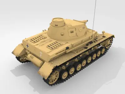 Panzer IV Ausf D DAK Medium Tank 3D model