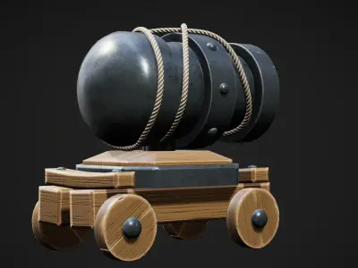 Cannon Free low-poly 3D model