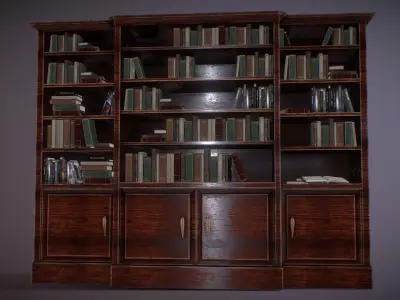 Bookshelf Low-poly 3D model order