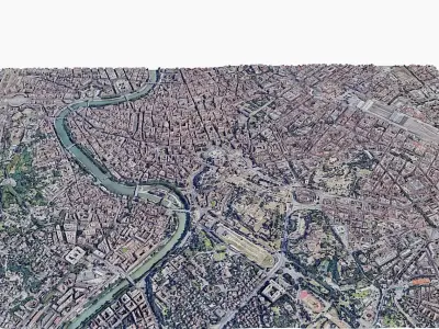 Rome city Low-poly 3D model
