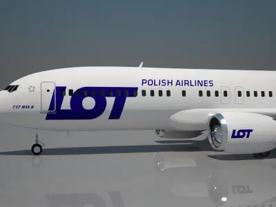 Lot polish Boeing 737 Max 8 Aircraft 3D model