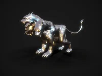Cerberus 3D print model silver lion Free 3D print model