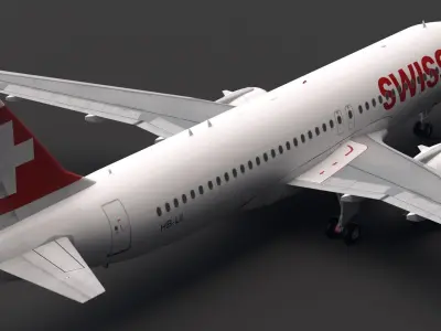 Swiss A320 3D model