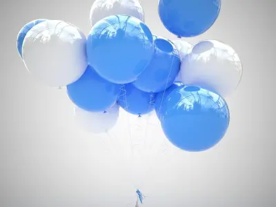 Colorful air balloons v2 3D model