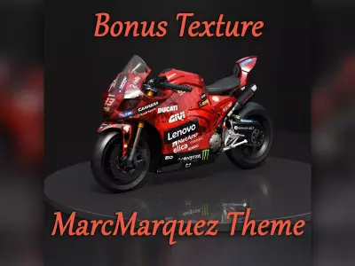 Superbike Motorcycle Sportbike with Bonus Texture Marc Marquez 3D model