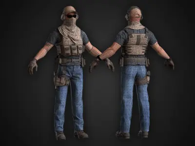 Spec Ops Soldier Low-poly 3D model