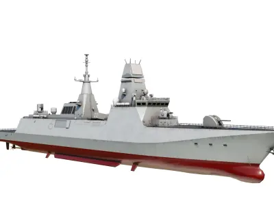 PLAN Type 054B frigate Chinese Navy Jiangkai III class Low-poly 3D model