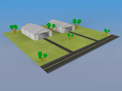 German Hangar 3D model