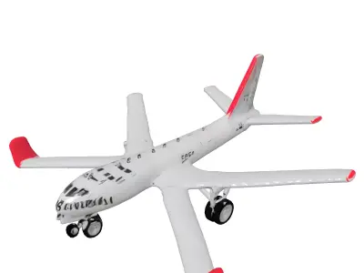 Modern Passenger Jet Aircraft 3D Model Low-poly 3D model