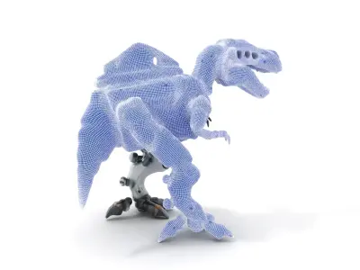 RoboDino Model Pack with Articulated Joints Low-poly 3D model