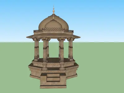 indian jodhpuri stone chatri temple 3D model