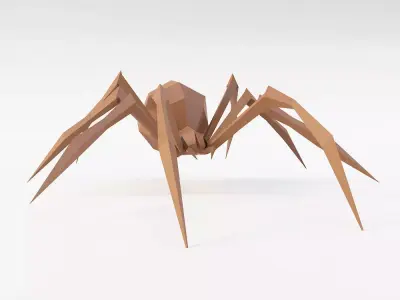 Creepy spider low poly 3d model  Low-poly 3D model