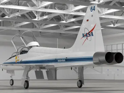 NASA T-38 Talon Trainer Jet White 3D model