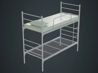 Bunk Bed 1A Low-poly 3D model