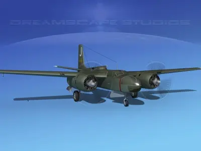 Douglas B-26C Invader V06 USAF 3D model