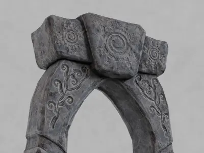 Ancient Stone Gate or Portal Low-poly 3D model