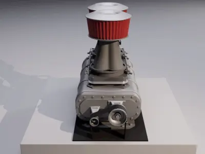 Supercharger type D Low-poly 3D model