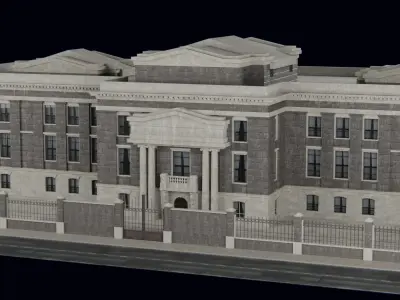 European Building kit Low-poly 3D model