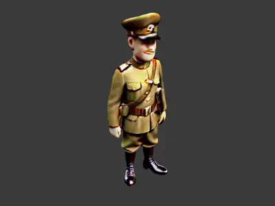 World War I Soldier Low-poly 3D model