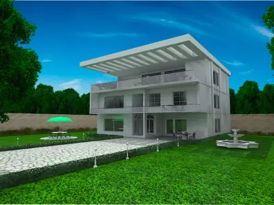 TWO STORY COMMERCIAL BUILDING MODEL 3D model 3D model