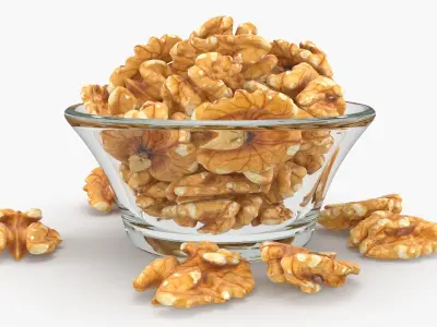 Walnuts in Bowl 3D model