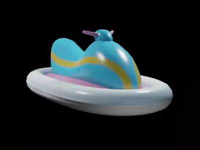 Jet Ski Pool Float Low-poly 3D model