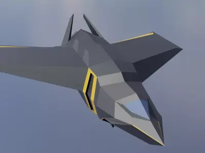 Low poly space fighter Low-poly 3D model 3D model