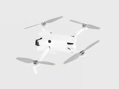 DJI Mini 4 Pro Folding Drone with RC 2 Remote Low-poly 3D model