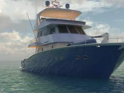 Yacht fishing boat 3D model