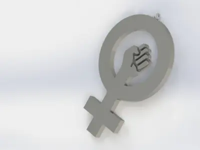 Feminism pendant 3D print model
