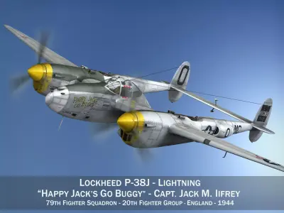 Lockheed P-38 Lightning - Happy Jacks go Buggy 3D model