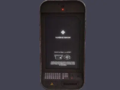Cyberpunk ATM Low-poly 3D model