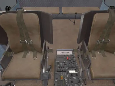 Bell UH-1C Australia RAAF Complex Animation Low-poly 3D model