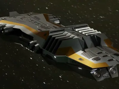 Cargo Spaceship Free low-poly 3D model