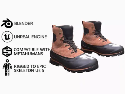 Boots 12 - All MH Bodies and UE5 Skeletons - Rigged Low-poly 3D model