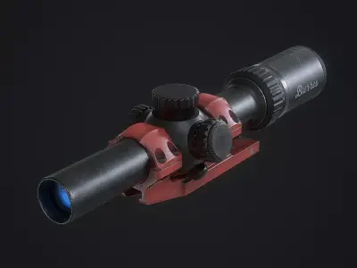 Sniper Scope Burris M-Tac 1-4X24  Low-poly 3D model